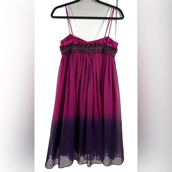 Marc Bouwer Silk/Satin Ombre Chiffon Empire Waist Knee Length Party Dress Size 2 - Picture 3 of 14